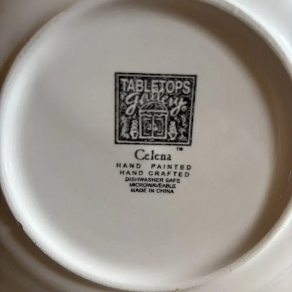 Tabletops Gallery Celena  Set  Of 4 Salad Plates Flower Yellow Red‎ Green 8